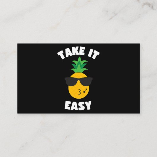Carte De Visite Prends-le facilement ananas 1 (Devant)