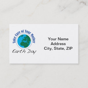 Carte De Visite Prenez soin de votre mère - jour de la terre