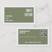 Carte De Visite Préparateur fiscal QR personnalisé (Devant / Derrière)