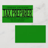 Carte De Visite Préparateur fiscal vert (Devant / Derrière)
