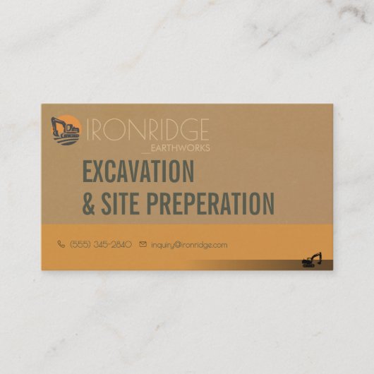 Carte De Visite Préparation de chantier de terrassement (Devant)
