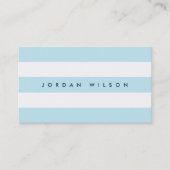 Carte De Visite Preppy Pastel Bleu et Blancs Bleu (Devant)