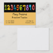 Carte de visite préscolaire de professeur (Devant / Derrière)