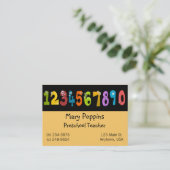 Carte de visite préscolaire de professeur (Debout devant)