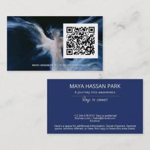 Carte De Visite Présence Lumineuse   Ange ailé code QR