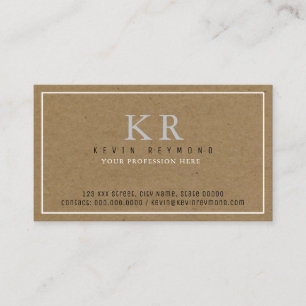Carte De Visite présentation de base imitation kraft