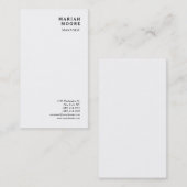 Carte De Visite Présentation personnelle minimaliste blanc (Devant / Derrière)