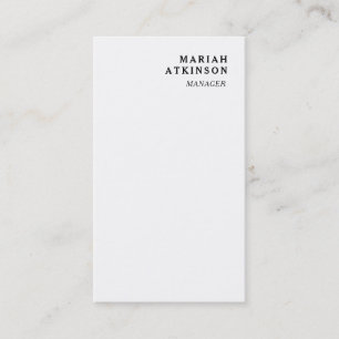 Carte De Visite Présentation personnelle minimaliste blanc