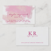 Carte De Visite Présentation rose / maquillage rose (Devant / Derrière)