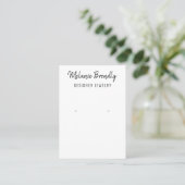 Carte De Visite Présentoir à bijoux Chic Nom Noir et Blanc pour bo (Debout devant)