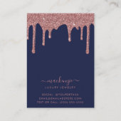 Carte De Visite Présentoir à bijoux en bleu marine avec paillettes (Dos)