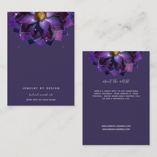 Carte De Visite Présentoir à Boucles d'Oreilles, Créateurs de Mand (Devant / Derrière)