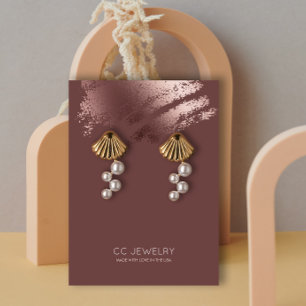 Carte De Visite Présentoir à boucles d'oreilles en bronze de style