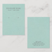 Carte De Visite Présentoir à boucles d'oreilles en cuir Aqua Chic (Devant / Derrière)