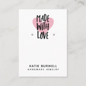 Carte De Visite Présentoir à boucles d'oreilles en forme de cœur r (Devant)