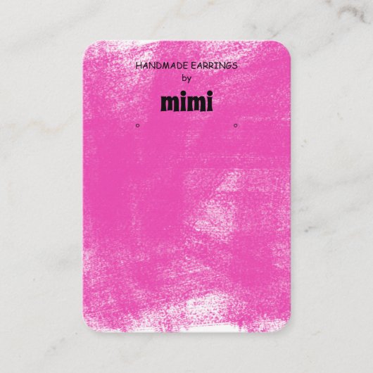 Carte De Visite Présentoir à boucles d'oreilles Fuchsia Pastel Ca (Devant)