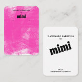 Carte De Visite Présentoir à boucles d'oreilles Fuchsia Pastel Ca (Devant / Derrière)
