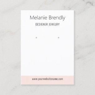 Carte De Visite  Présentoir à boucles d'oreilles moderne en blanc 
