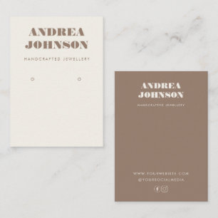Carte De Visite Présentoir à boucles d'oreilles taupe ivoire chaud