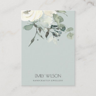 Carte De Visite Présentoir à bouquets de fleurs en ivoire gris pou