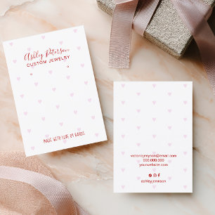 Carte De Visite Présentoir de bijoux de cœur de la Saint-Valentin