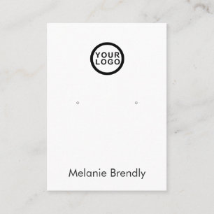 Carte De Visite Présentoir de bijoux de logo noir et blanc pour bo