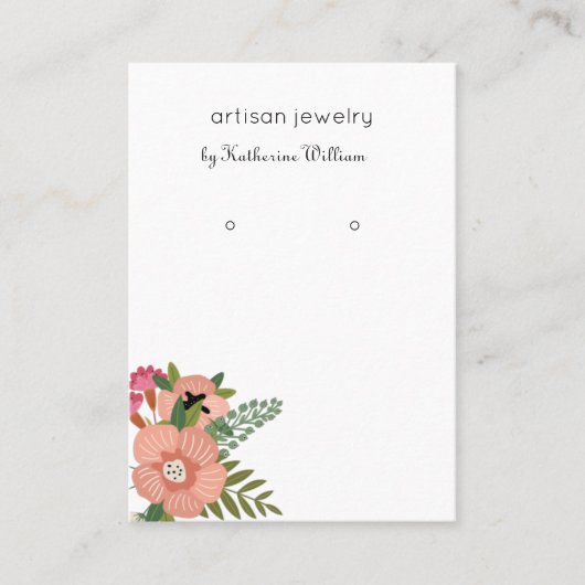Carte De Visite Présentoir de boucles d'oreilles Floral Boho Moder (Devant)