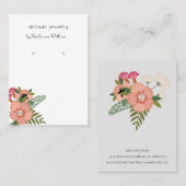 Carte De Visite Présentoir de boucles d'oreilles Floral Boho Moder (Devant / Derrière)