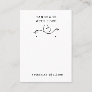 Carte De Visite Présentoir pour boucles d'oreilles blanc simple   