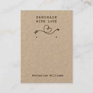Carte De Visite Présentoir pour boucles d'oreilles en papier Kraft