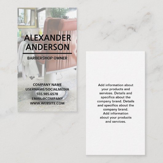 Carte De Visite Président Barbershop (Devant / Derrière)