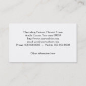 Carte De Visite Presse et récolte mécanisée (Dos)