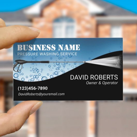 Carte De Visite Pression Puissance Laver l'eau gouttes Nettoyage