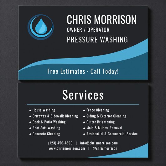 Carte De Visite Pressure Washer Service 