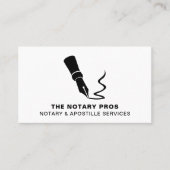 Carte De Visite Prêt Public Notaire Signant Un Stylo Fontaine Mode (Devant)