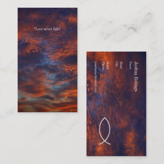 Carte De Visite Prêtre du pasteur | du chrétien | (Devant / Derrière)