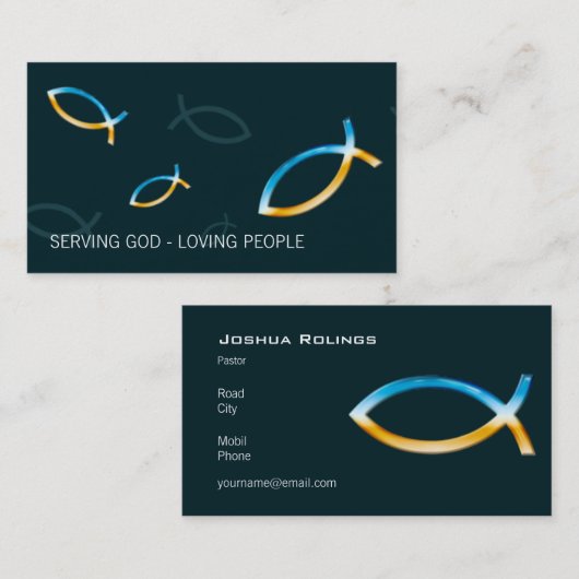 Carte De Visite Prêtre du pasteur | du chrétien | (Devant / Derrière)