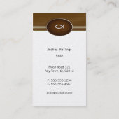 Carte De Visite Prêtre du pasteur | du chrétien | (Dos)