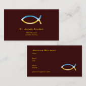 Carte De Visite Prêtre du pasteur | du chrétien | (Devant / Derrière)