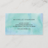 Carte De Visite Pretty Blue Green Aquarelle Peinture créative (Dos)