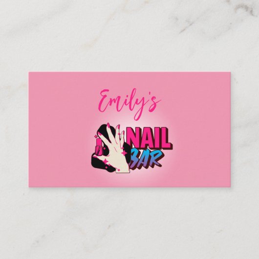 Carte De Visite Pretty in Pink : Nail Artist (Devant)