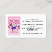 Carte De Visite Pretty Pink Hearts Romance Author Writer (Dos)