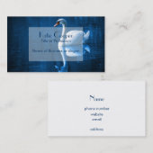 Carte De Visite Pretty white swan floating on blue lake (Devant / Derrière)