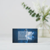 Carte De Visite Pretty white swan floating on blue lake (Debout devant)