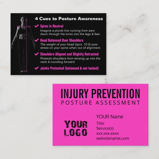 Carte De Visite Prévention des blessures (Devant / Derrière)