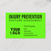 Carte De Visite Prévention des blessures Comportements de sensibil (Dos)