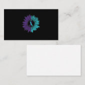 Carte De Visite Prévention du suicide Tournesol Turquoise pourpre (Devant / Derrière)
