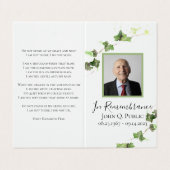 Carte De Visite Prière commémorative de vigne vierge anglaise (Extérieur déplié)