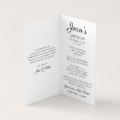 Carte De Visite Prière commémorative des fleurs de tournesol (Intérieur)