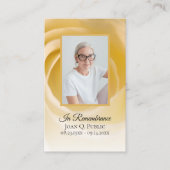 Carte De Visite Prière commémorative des funérailles de la Fleur d (Devant)